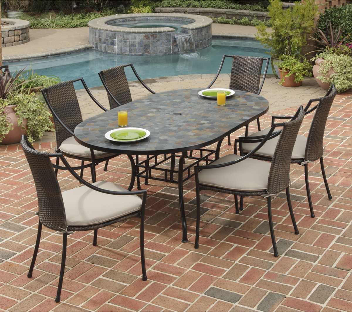 Home Styles Stone Harbor Oval Outdoor Dining Table