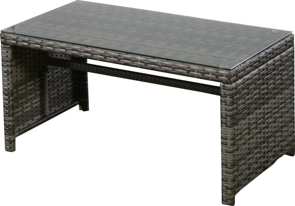 GHP 4pc Gray Rattan Wicker Outdoor Patio Furniture Set