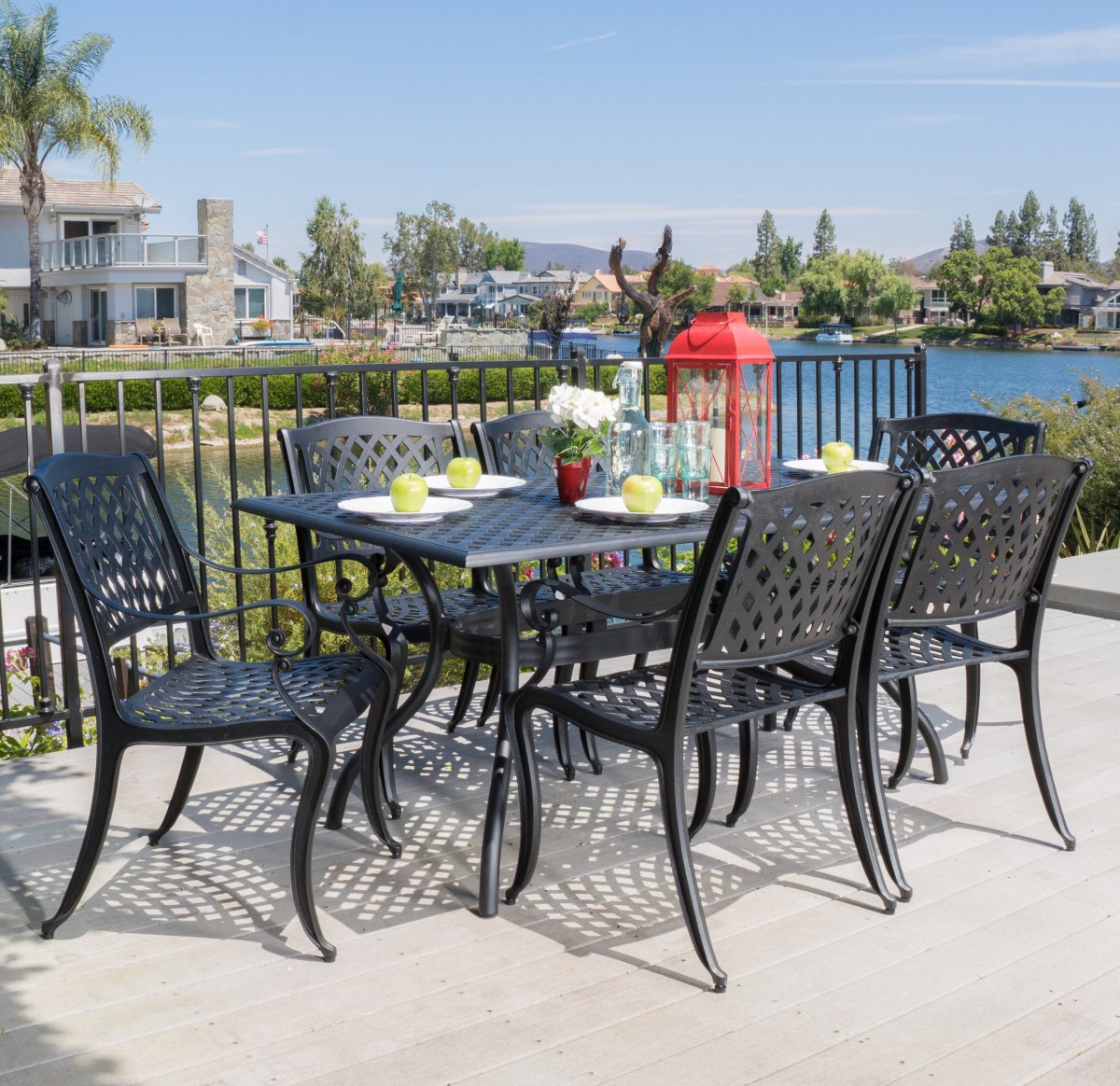 Marietta Cast Aluminum 7 Piece Outdoor Dining Set