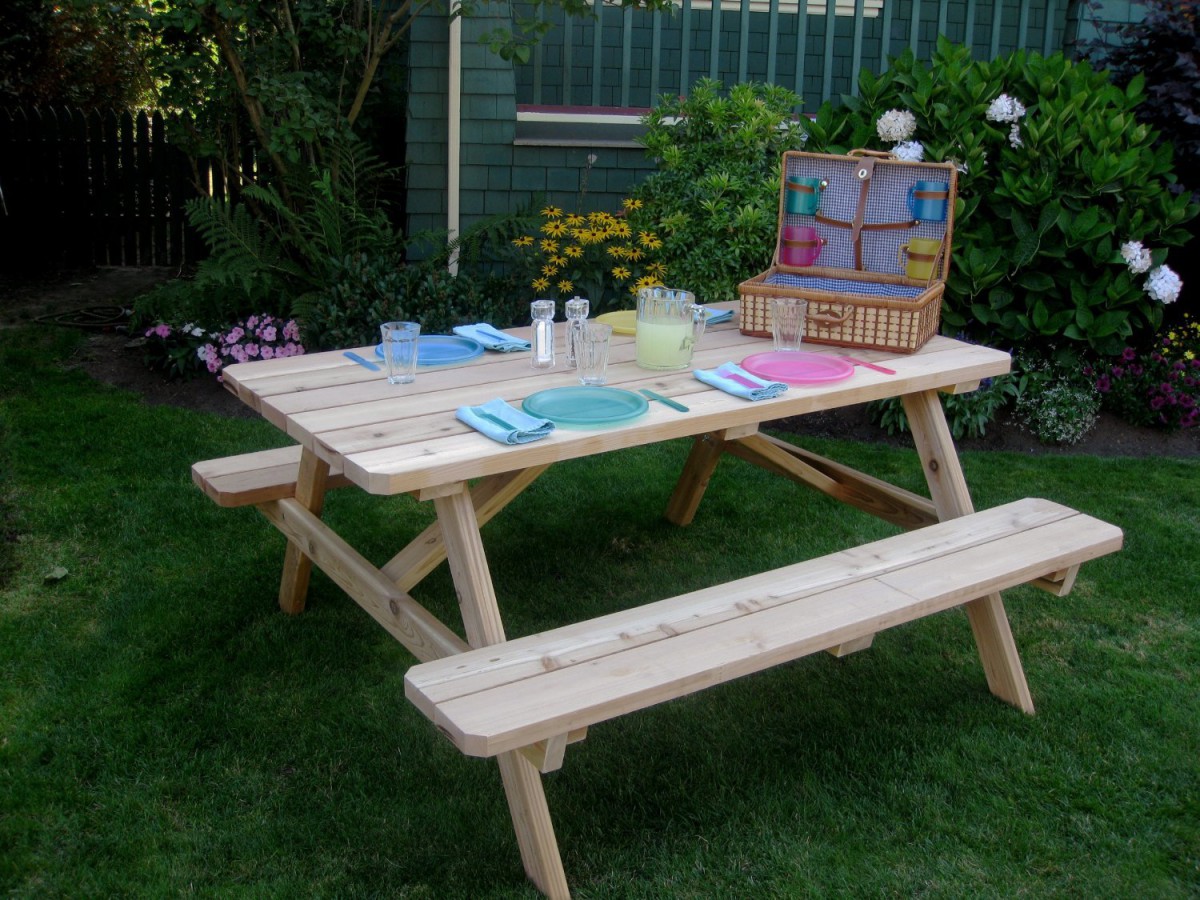 Outdoor Living Today 6 Foot Red Cedar Picnic Table Bench