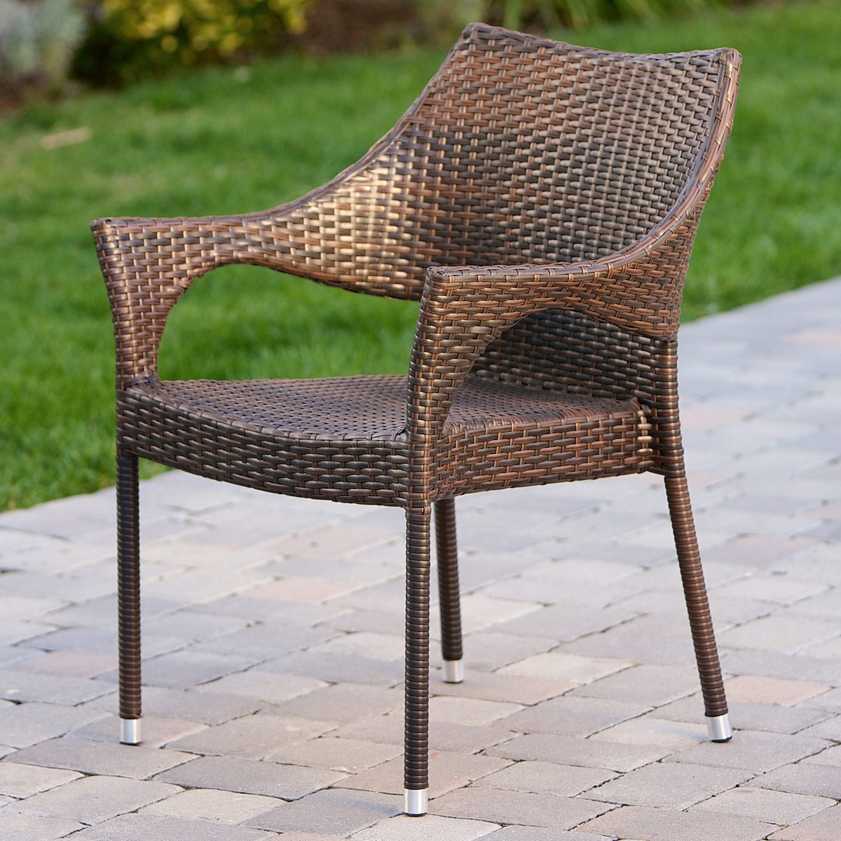 Del Mar 2 Piece Outdoor Stackable Wicker Chairs