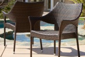 Del Mar 2 Piece Outdoor Stackable Wicker Chairs