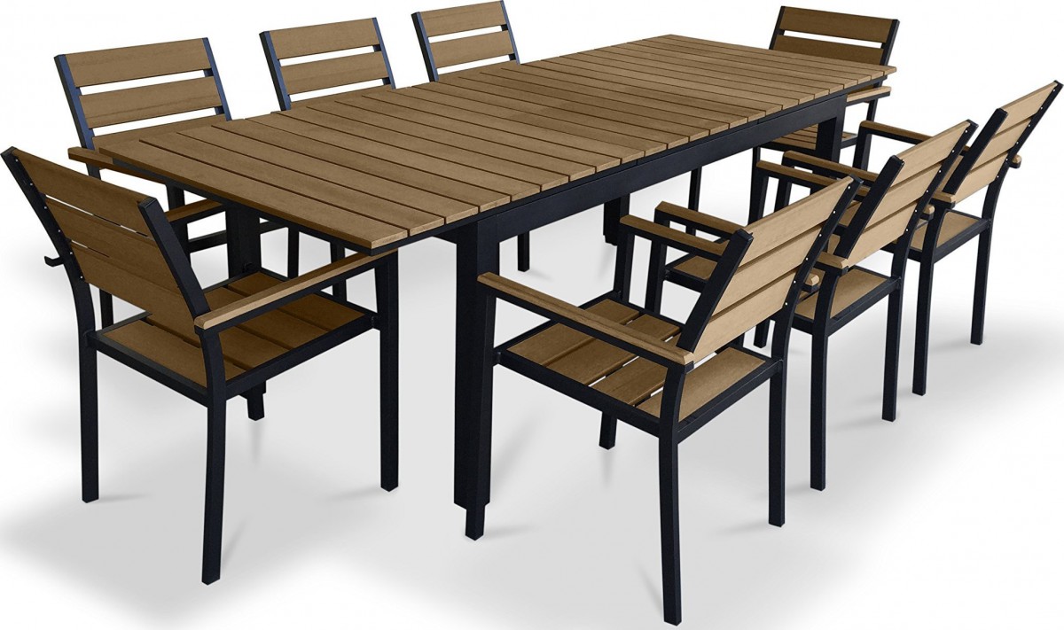 Urban Furnishing 9 Piece Polywood Outdoor Patio Dining Set - Patio Table