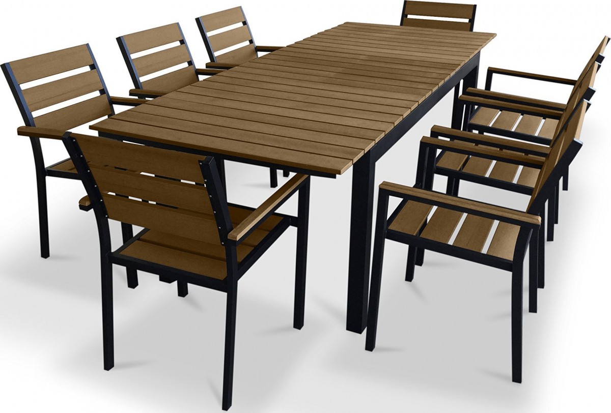 Urban Furnishing 9 Piece Polywood Outdoor Patio Dining Set - Patio Table