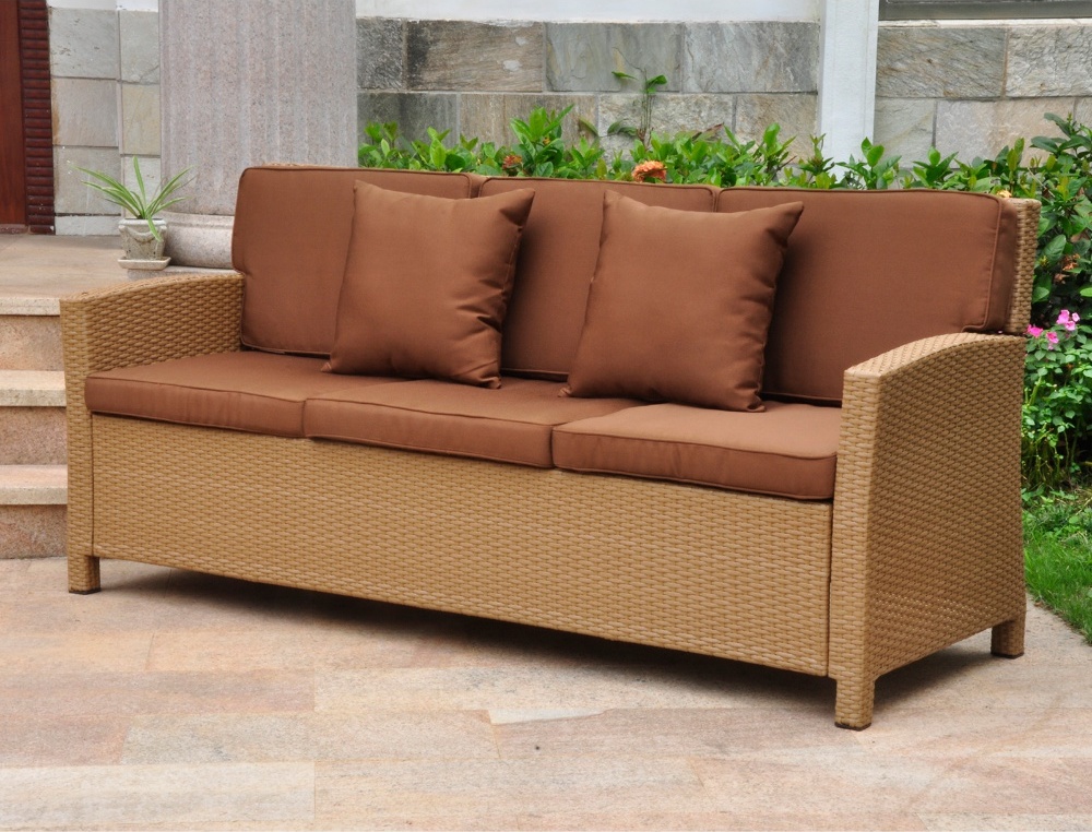 International Caravan Valencia 3 Seat Wicker Outdoor Sofa