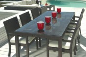 Mango Home Outdoor Wicker 7 Piece Patio Dining Set w/ Stackable Chairs