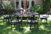 CBM Outdoor Cast Aluminum 7 Piece Patio Dining Set C with Cushions