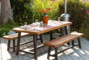 Bowman Wood Picnic Table Set with Detached Benches