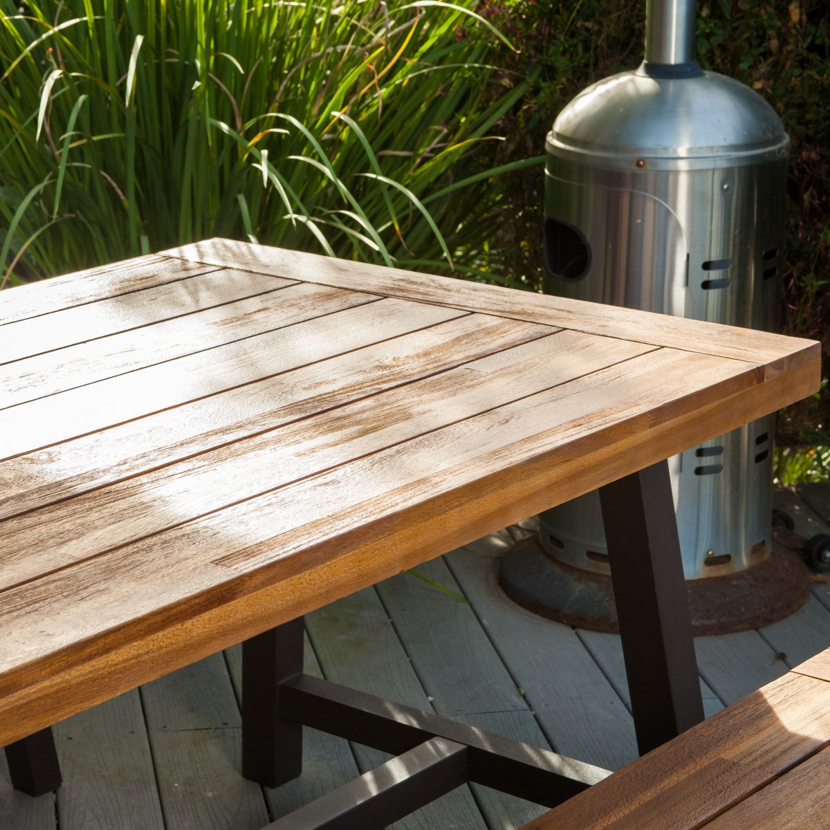 Bowman Wood Picnic Table Set with Detached Benches