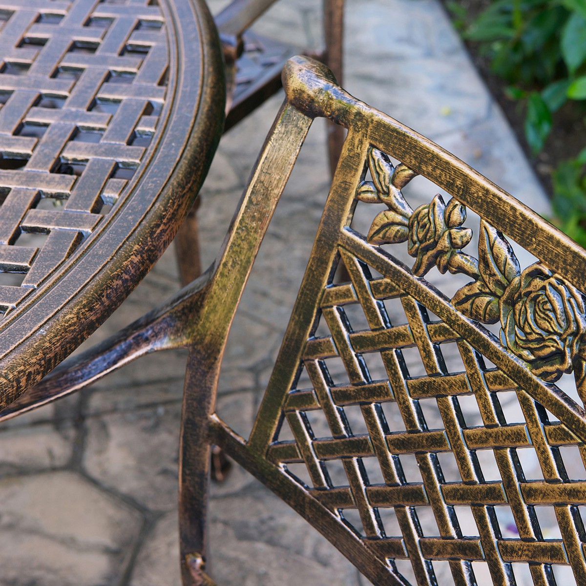 Sebastian Cast Aluminum Outdoor Dining Set In Copper