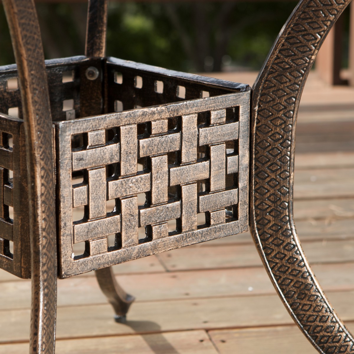 Sebastian Cast Aluminum Outdoor Dining Set In Copper