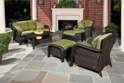 Hanover Strathmere 6 Piece Wicker Outdoor Conversation Set