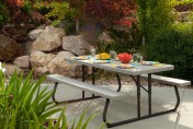 Lifetime 22119 6 Foot Folding Picnic Table Bench in Putty