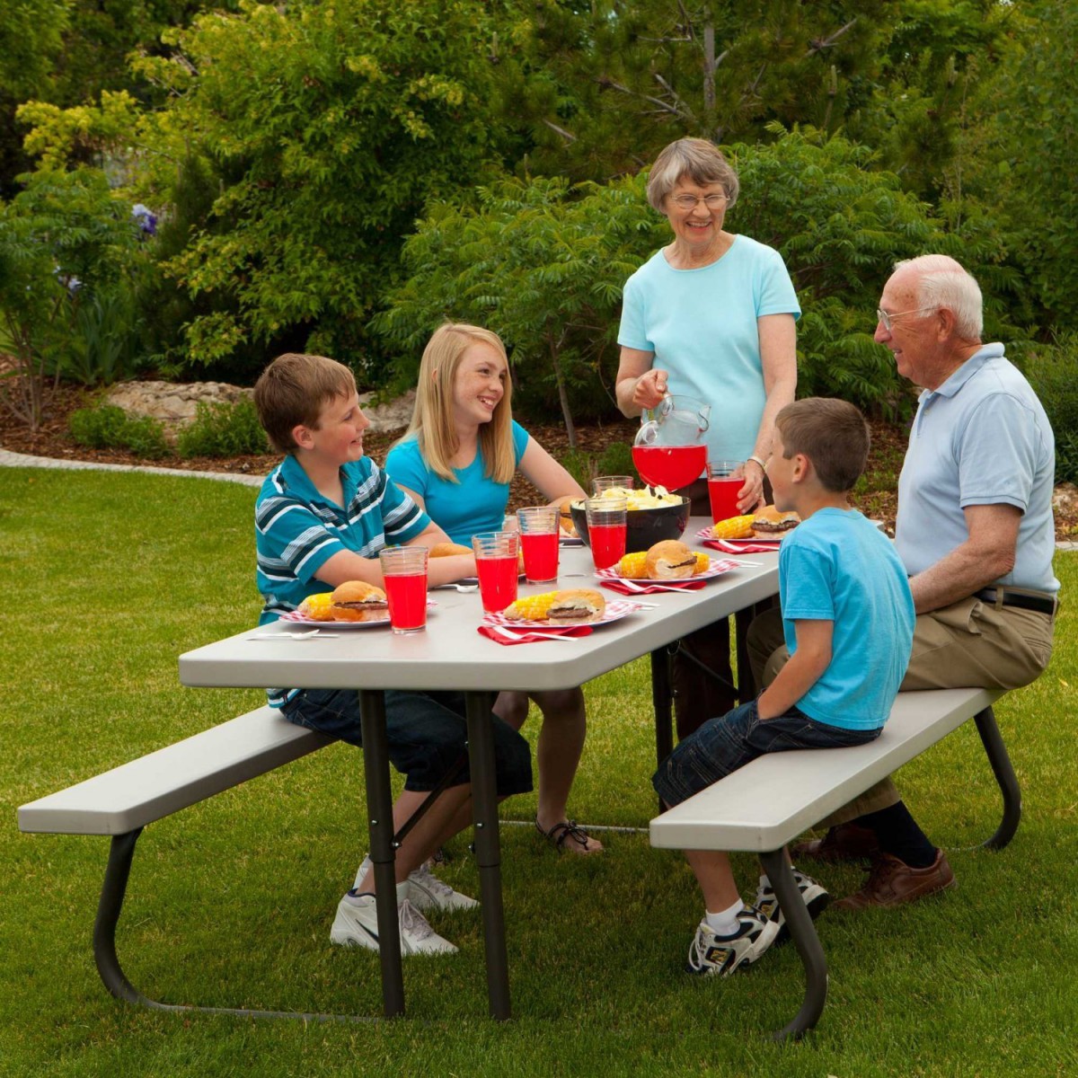 Lifetime 22119 6 Foot Folding Picnic Table Bench in Putty