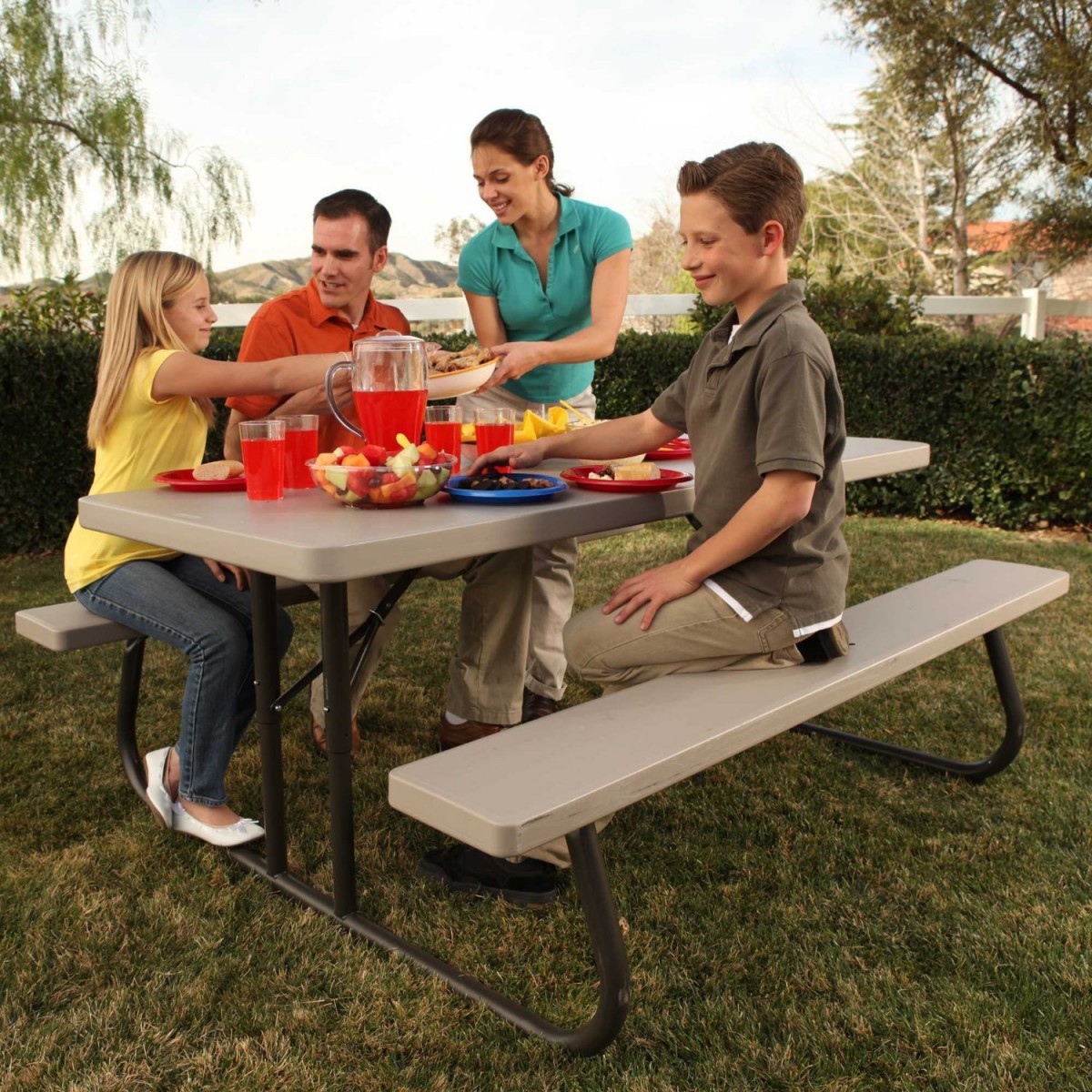 Lifetime 22119 6 Foot Folding Picnic Table Bench in Putty